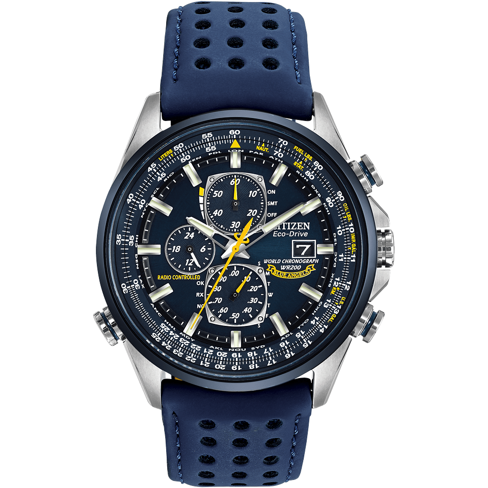 Citizen Eco-Drive Blue Angels Edition World Time Chronograph Watch AT8020-03L