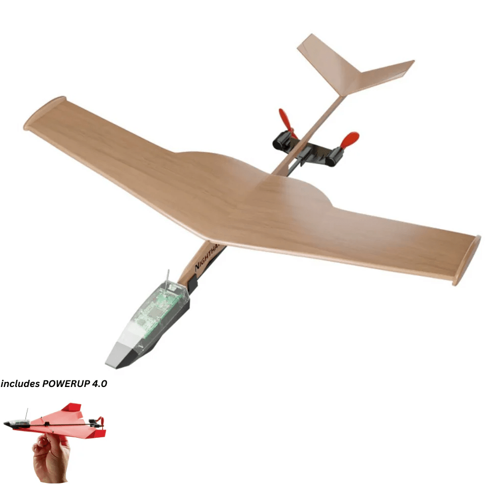 Powerup 4.0 + Balsa Wood Kit - Smartphone Controlled Paper Airplane