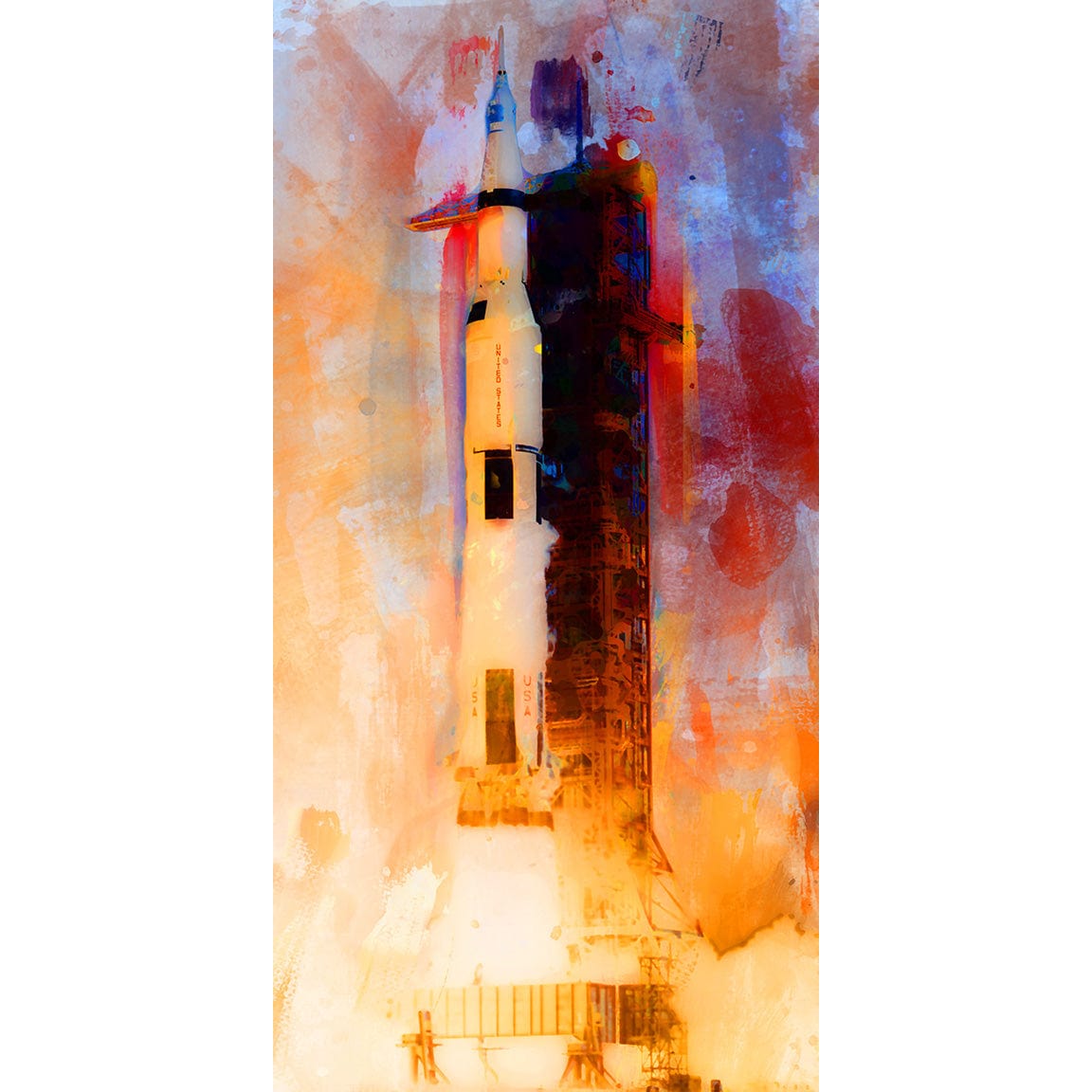 The Apollo 11 Moon Mission Liftoff Frank Martin Print