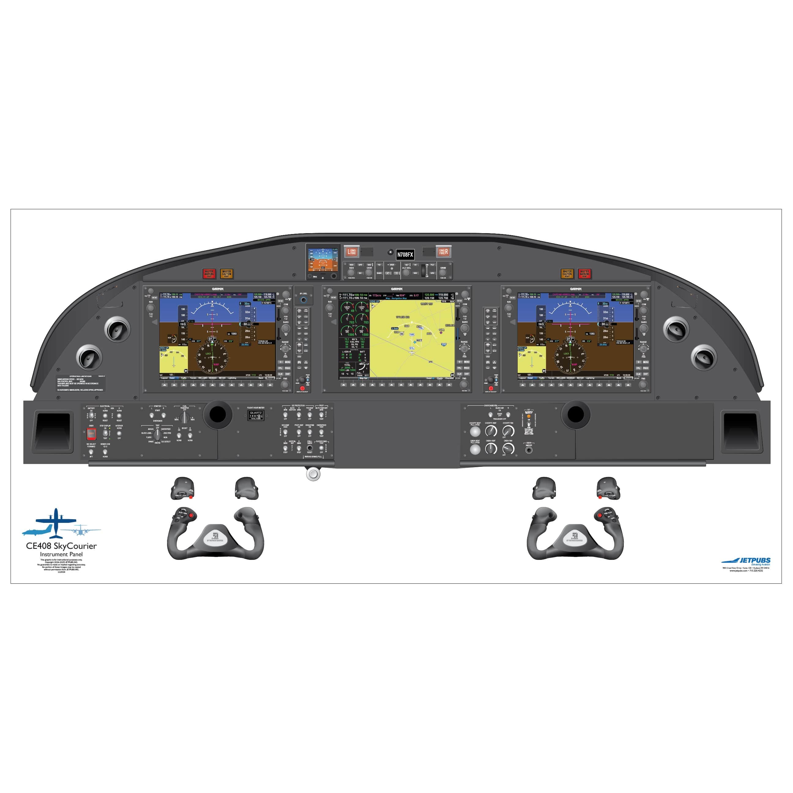 Pôsteres da cabine do Cessna 18" x 36"