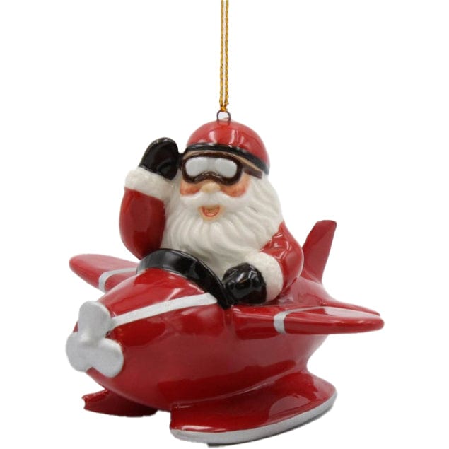 Cosmos Gifts Santa Ornament - Red Airplane