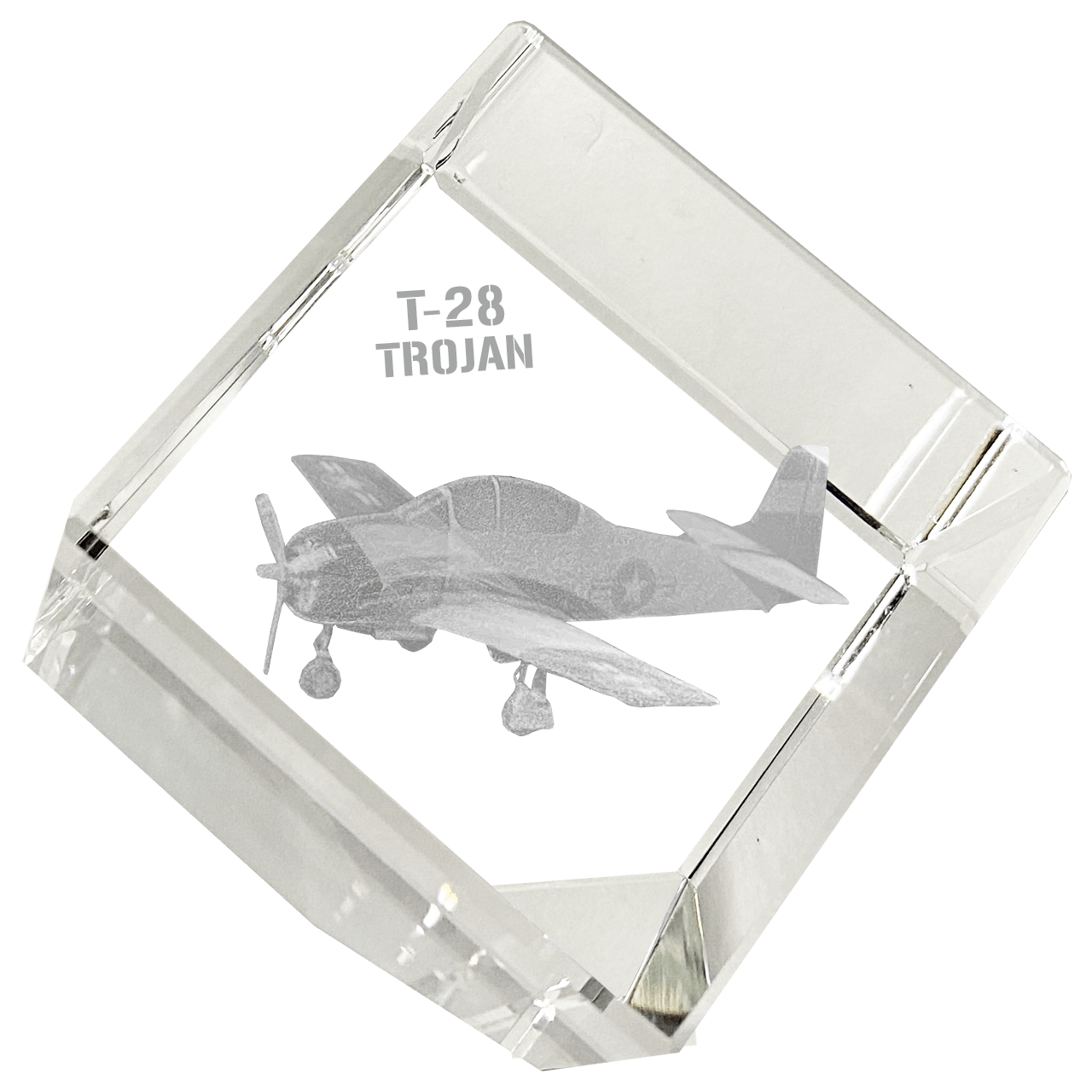 Etched Memory T-28 Trojan 3D Diamond Cube