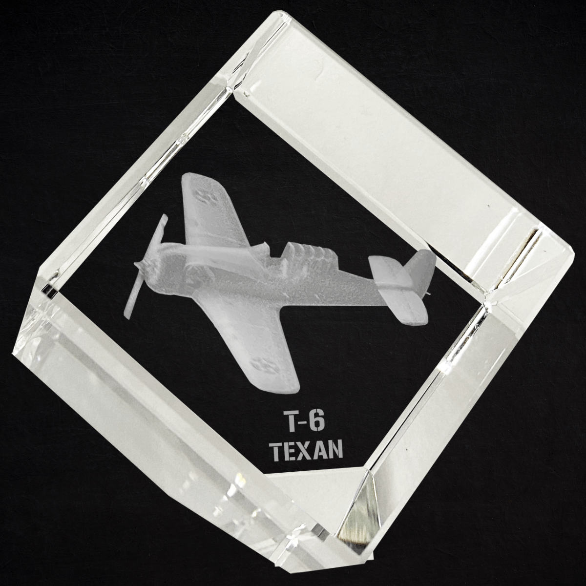 Etched Memory T-6 Texan 3D Diamond Cube