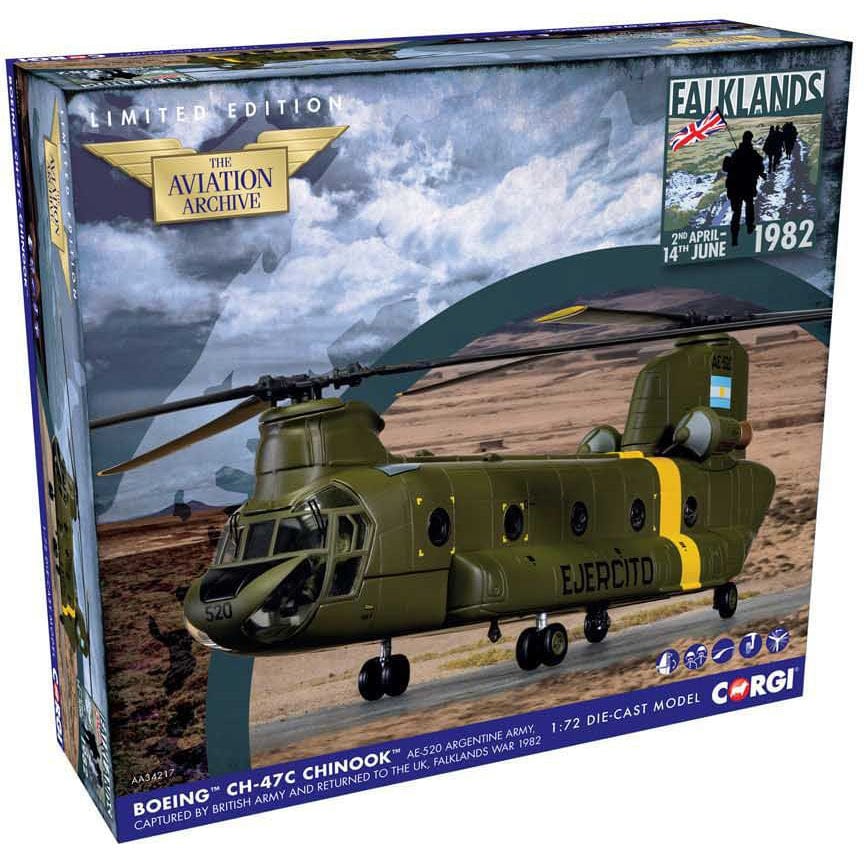 Corgi Boeing CH-47C Chinook AE-520, Falklands War 1982 Helicopter Model