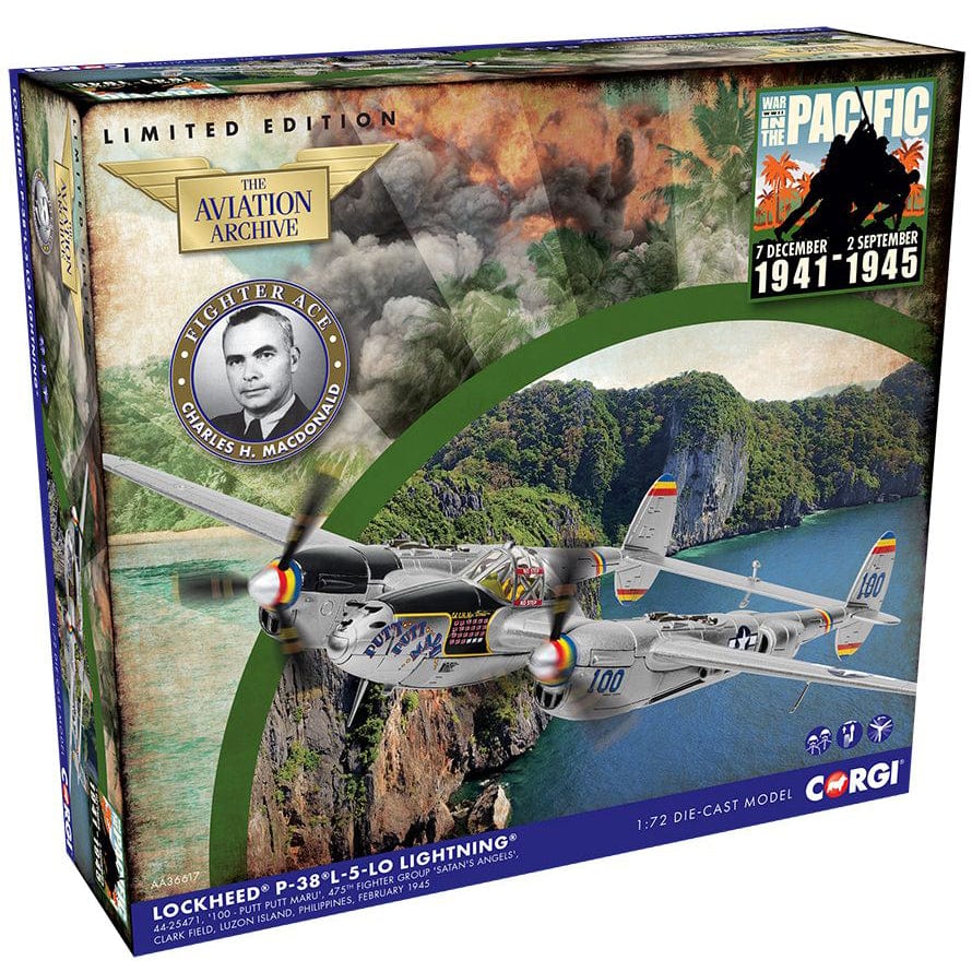 Corgi Lockheed P-38L-5-LO Lightning 44-25471 100 - PUTT PUTT MARU Aircraft Model