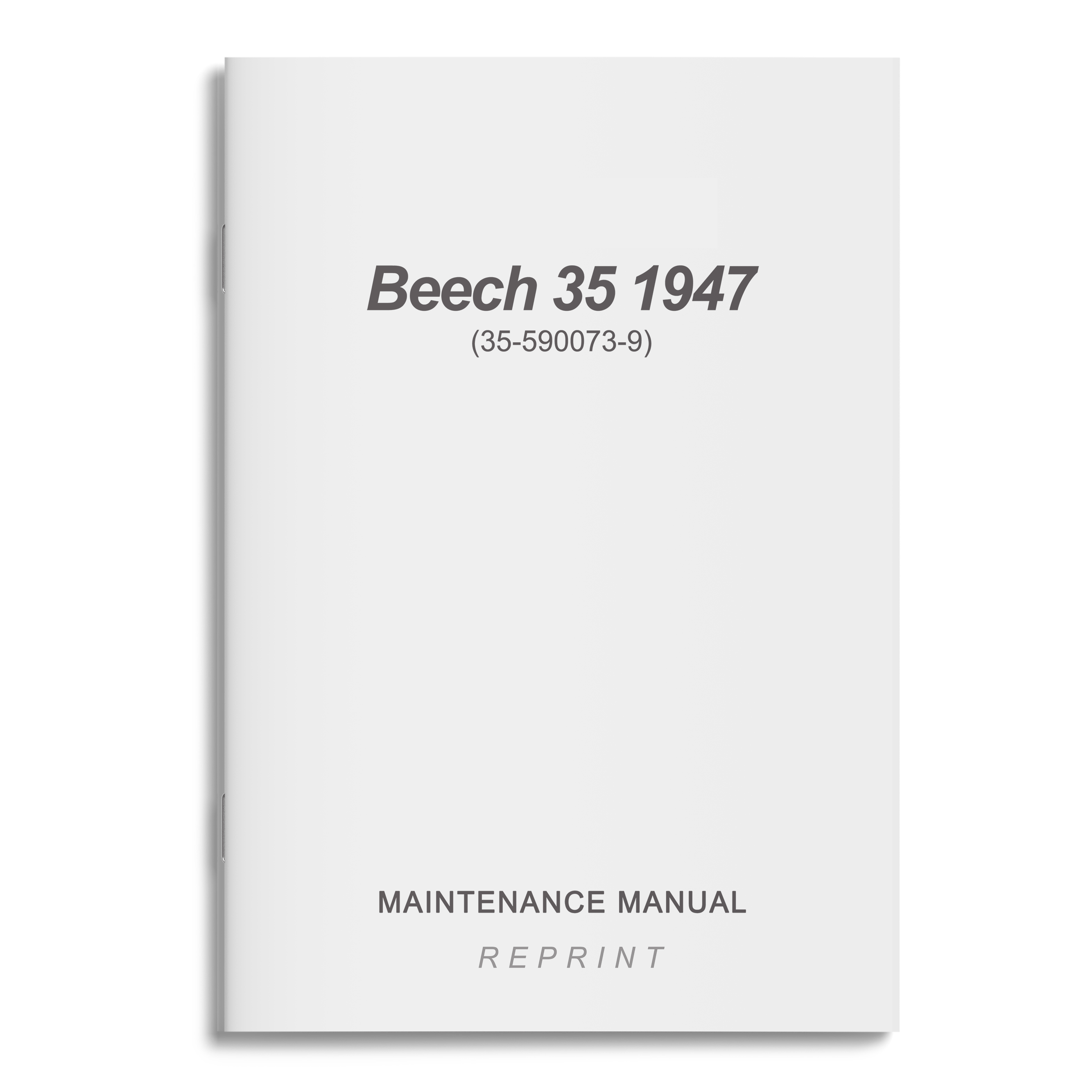 Essco Aircraft Aircraft Manual Beech 35 Maintenance Manual 1947 (35-590073-9)