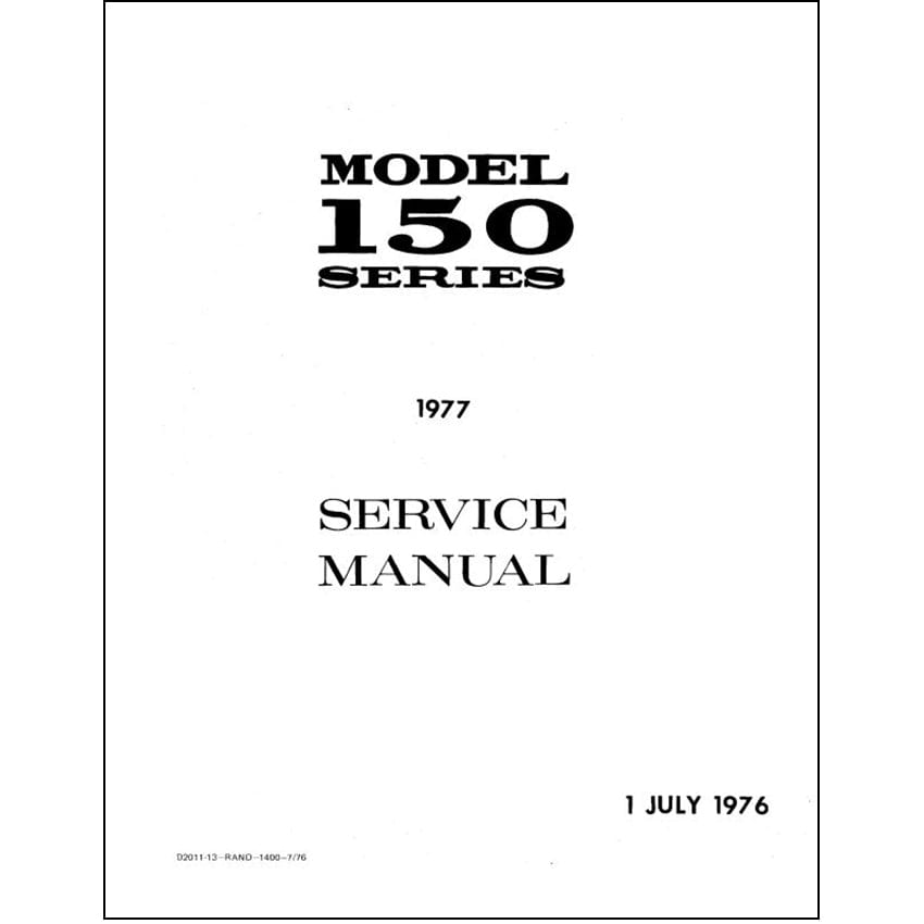 Essco Aircraft Aircraft Manual Cessna 150 Series 1977 Maintenance Manual