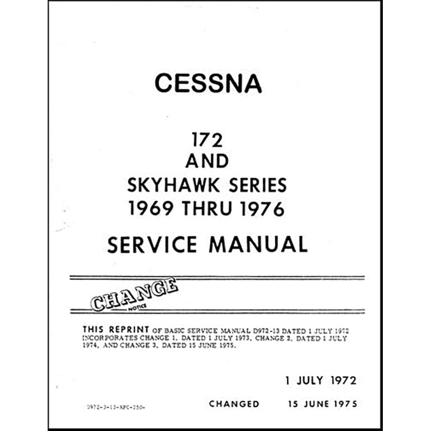 Essco Aircraft Aircraft Manual Cessna 172 & Skyhawk Series 1969-76 Maintenance Manual