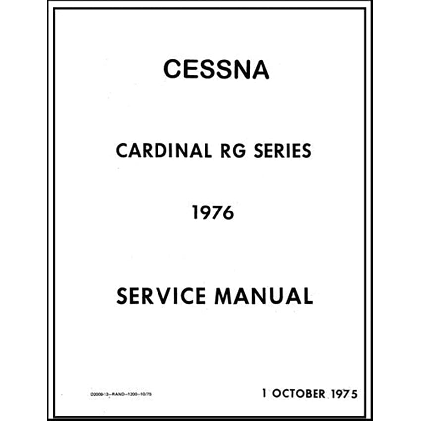 Essco Aircraft Aircraft Manual Cessna 177RG CardinalRG1976 Maintenance Manual