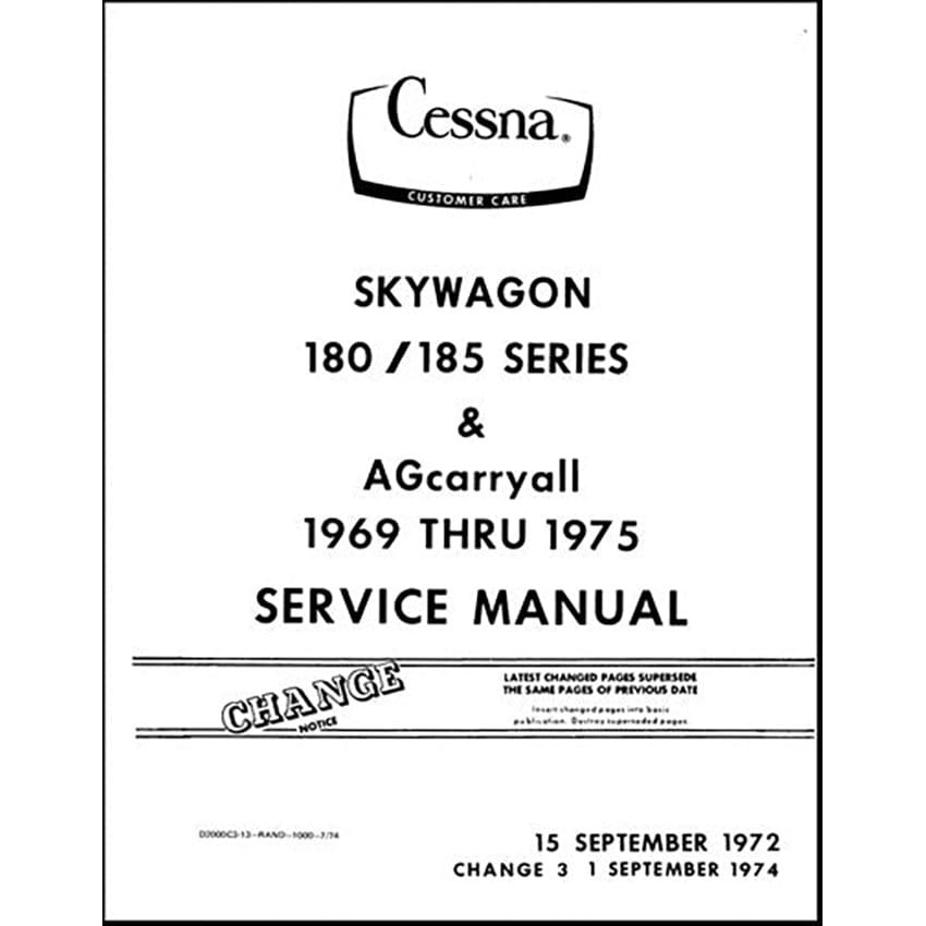 Essco Aircraft Aircraft Manual Cessna 180 & 185 Skywagon 1969-1975 Service Manual