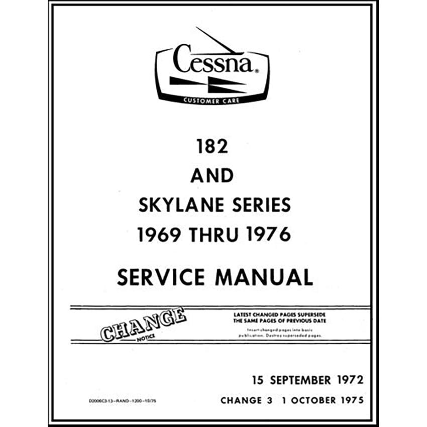 Essco Aircraft Aircraft Manual Cessna 182 & Skylane Series 1969-76 Maintenance Manual