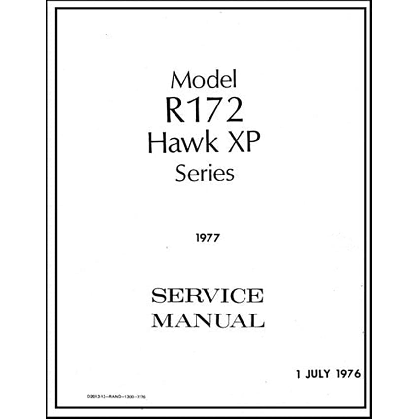 Essco Aircraft Aircraft Manual Cessna R172 Hawk XP Series 1977 Maintenance Manual (D2013-13)