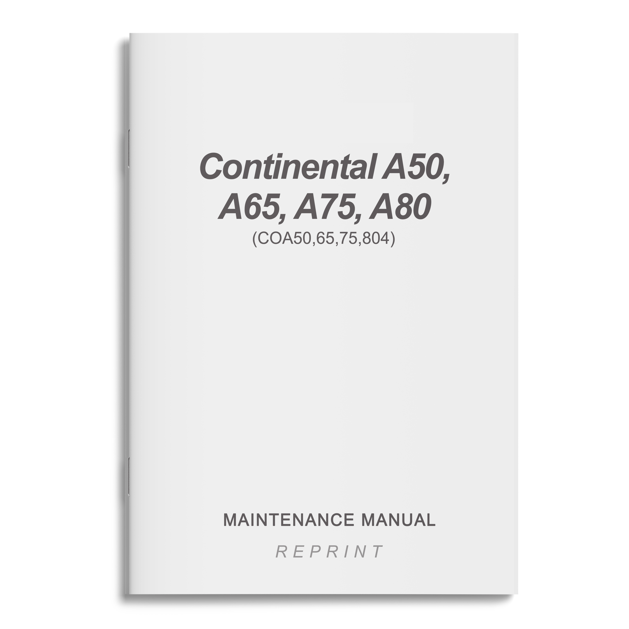 Essco Aircraft Aircraft Manual Continental A50, A65, A75, A80 Maintenance (COA50,65,75,804)