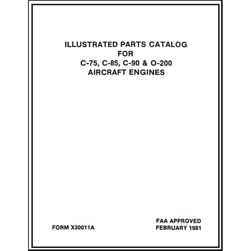 Essco Aircraft Aircraft Manual Continental C-75, C-85, C-90 & O-200 1981 Parts Catalog (X30011A)