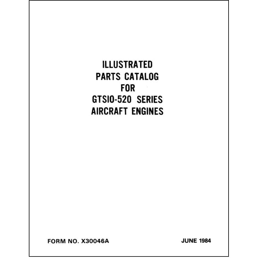 Essco Aircraft Aircraft Manual Continental GTSIO-520 Series 1984 Parts Catalog (X30046A)