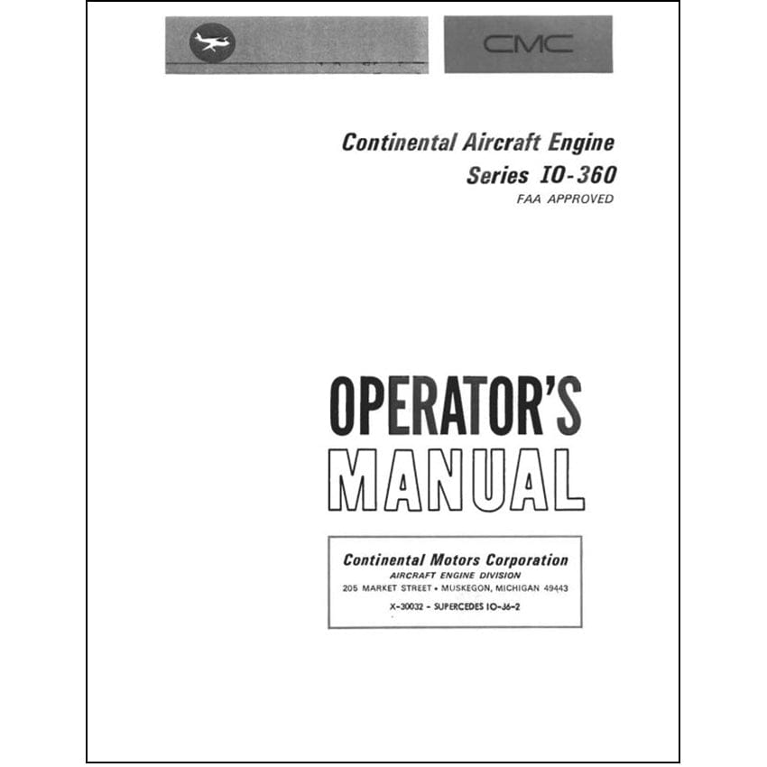 Essco Aircraft Aircraft Manual Continental IO-360 Series 1966 Operators & Maintenance