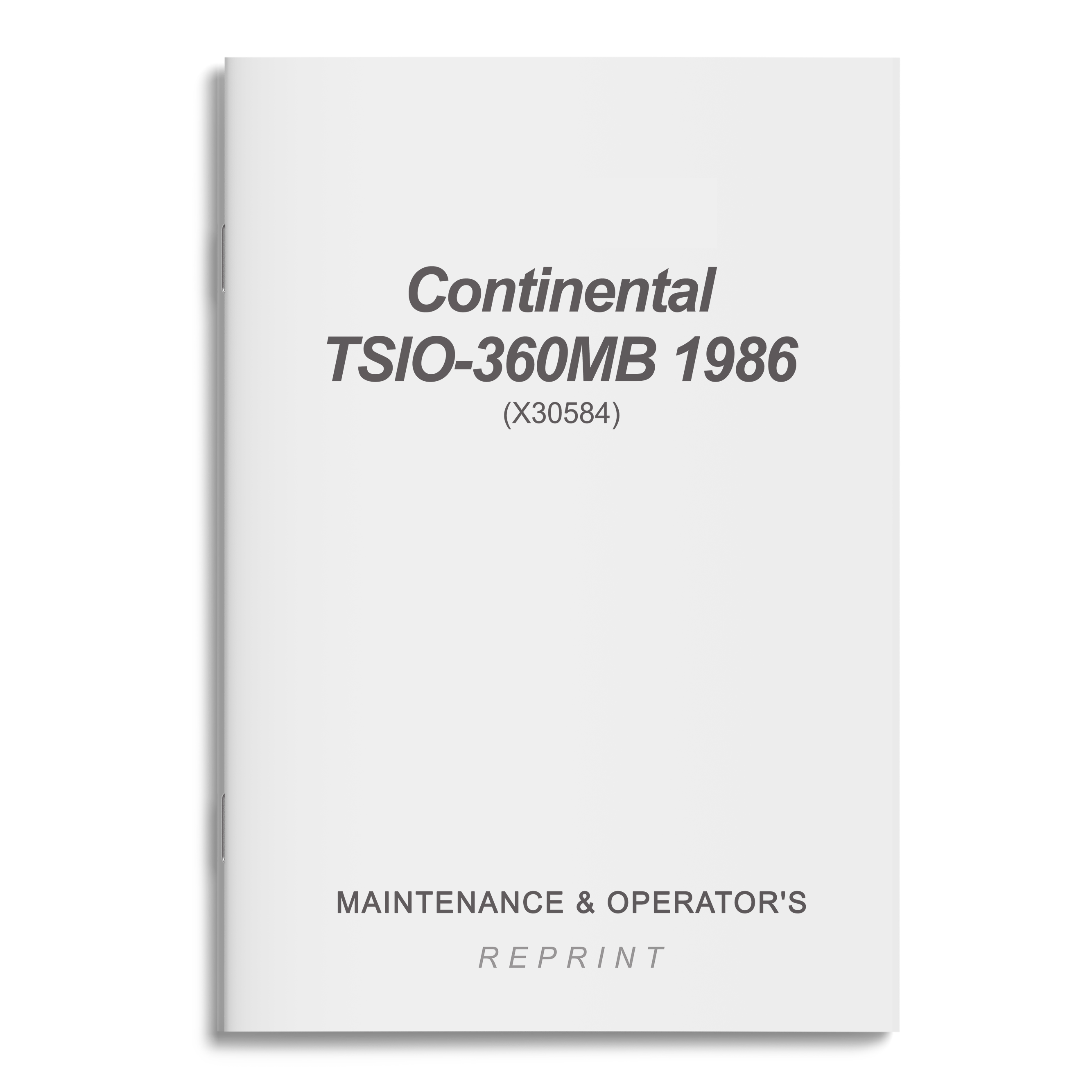 Essco Aircraft Aircraft Manual Continental TSIO-360MB 1986 Maintenance & Operator's (X30584)