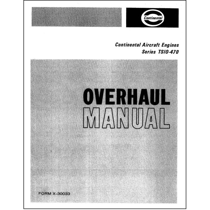 Essco Aircraft Aircraft Manual Continental TSIO-470 Series 1966 Overhaul Manual (X30033)