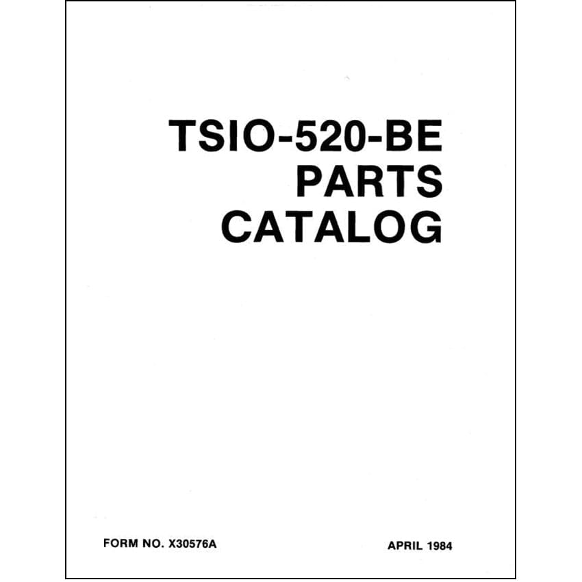 Essco Aircraft Aircraft Manual Continental TSIO-520-BE 1984 Parts Catalog (X30576A)