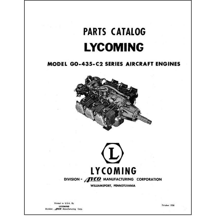 Essco Aircraft Aircraft Manual Lycoming GO-435-C2 Series Parts Catalog (LYGO435C2-PC)