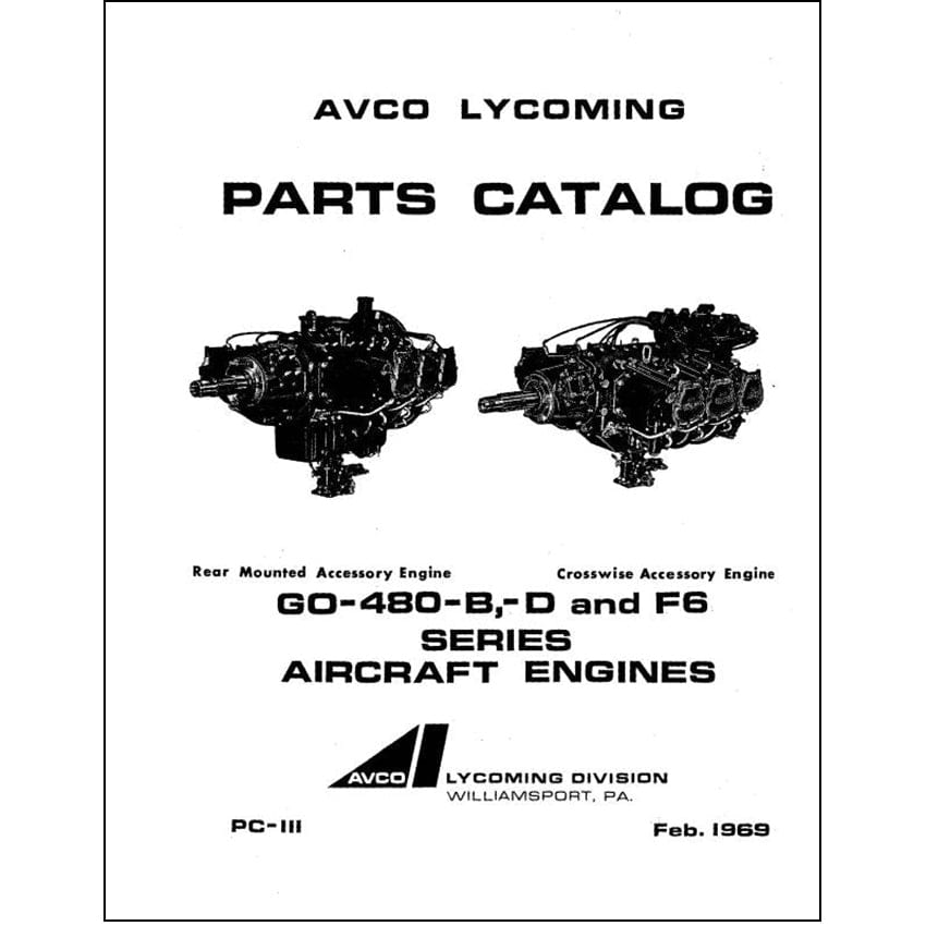 Essco Aircraft Aircraft Manual Lycoming GO-480 Series 1969 Parts Catalog PC-111 (PC-111)