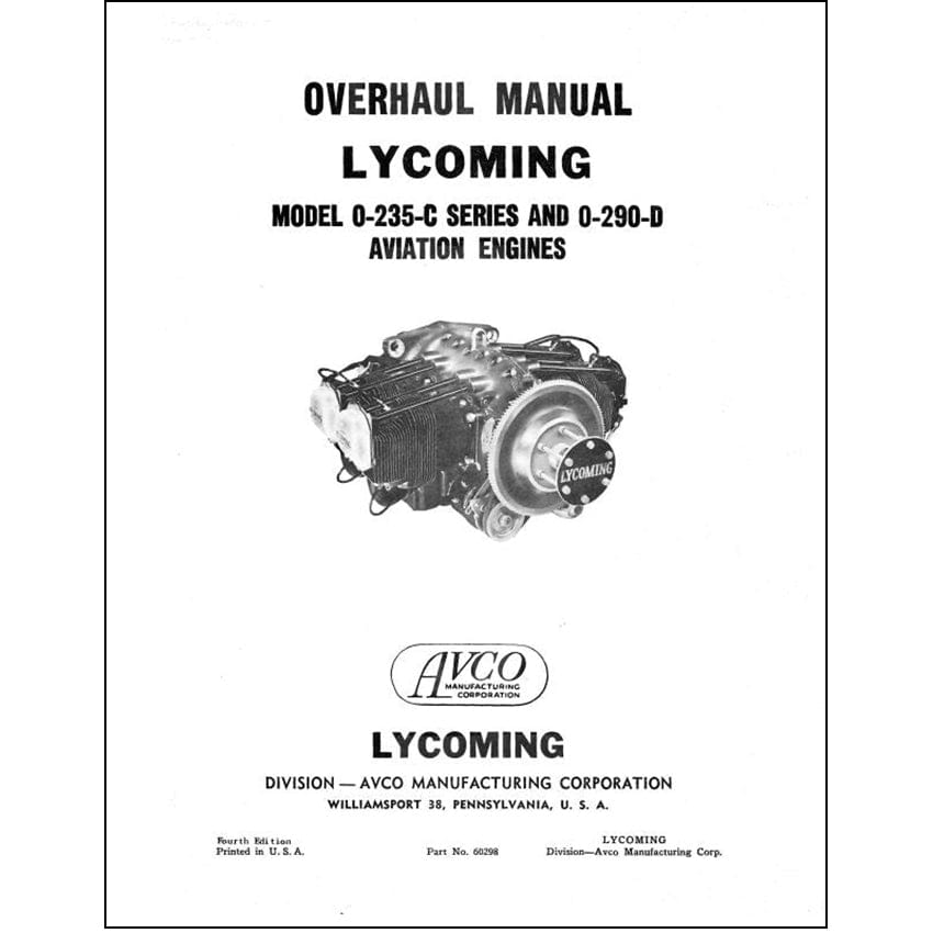 Essco Aircraft Aircraft Manual Lycoming O-235-C & O-290D Overhaul Manual (60298)