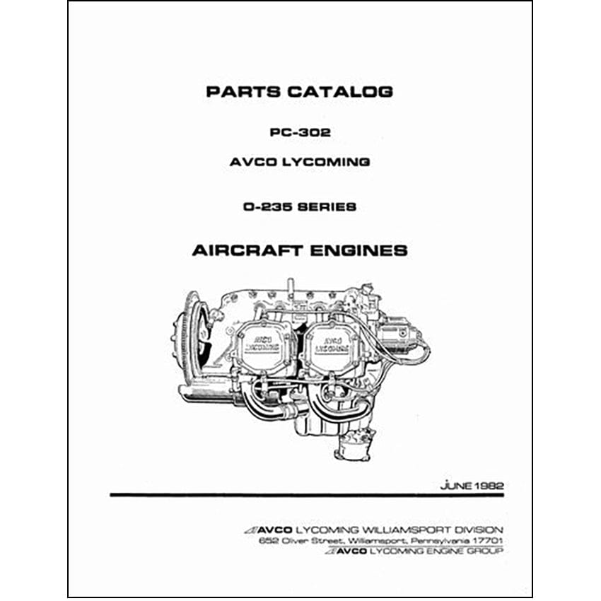 Essco Aircraft Aircraft Manual Lycoming O-235 Series 1982 Parts Catalog PC-302 (PC-302)