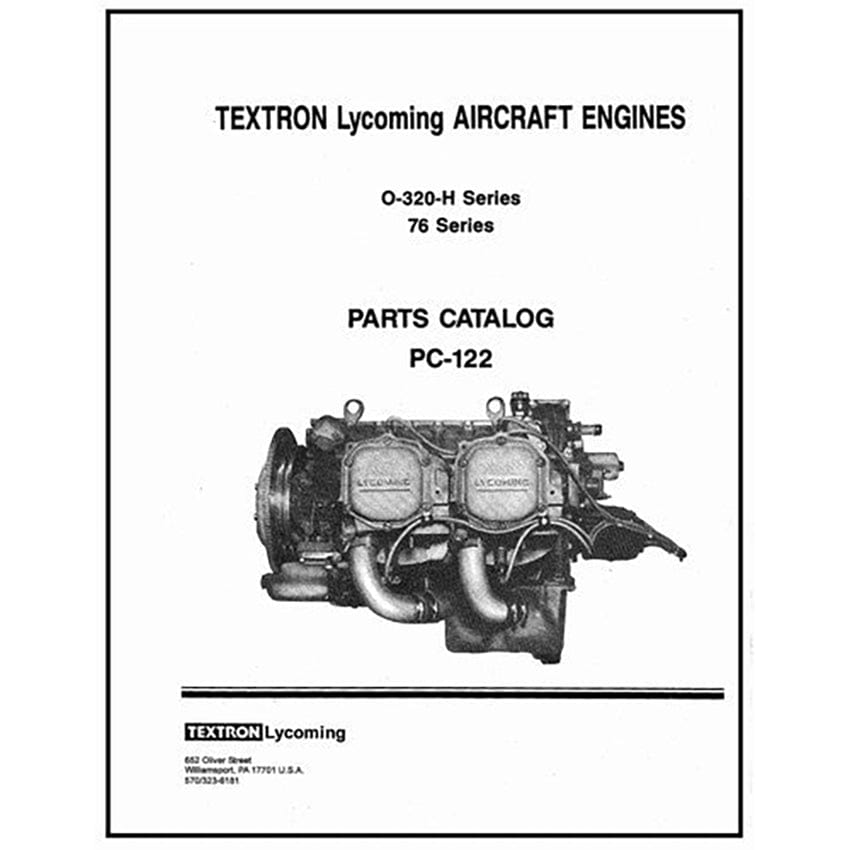 Essco Aircraft Aircraft Manual Lycoming O-320-H 76 Series 1976 Parts Catalog PC-122 (PC-122)