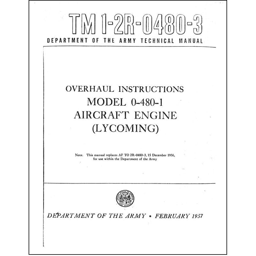 Essco Aircraft Aircraft Manual Lycoming O-480-1 Overhaul Instructions (1-2R-0480-3)