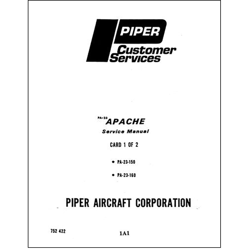 Essco Aircraft Aircraft Manual Piper PA23-150-160 Apache Maintenance Manual (752-422)