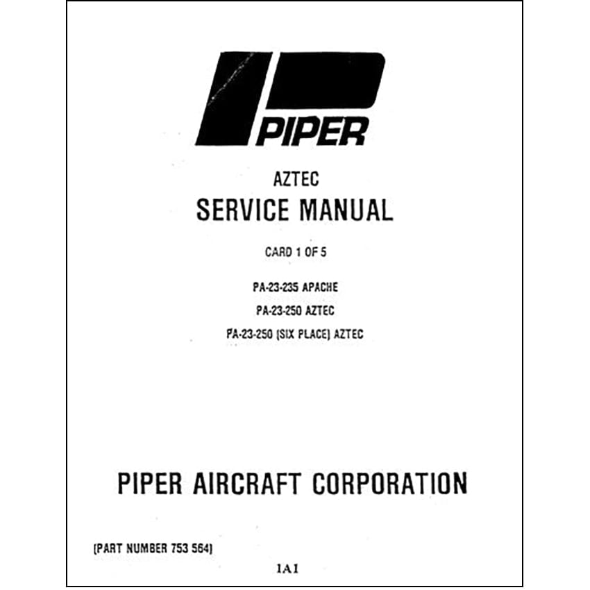 Essco Aircraft Aircraft Manual Piper PA23-235 Apache,250 & 250Aztec Maintenance Manual (753-564)