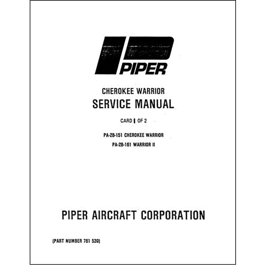 Essco Aircraft Aircraft Manual Piper PA28-151Warrior,161 Warrior II Maintenance Manual (761-539)