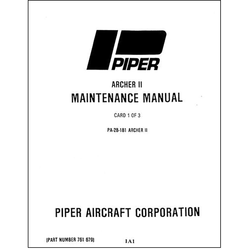 Essco Aircraft Aircraft Manual Piper PA28-181 Archer II 1976-85 Maintenance Manual (761-679)