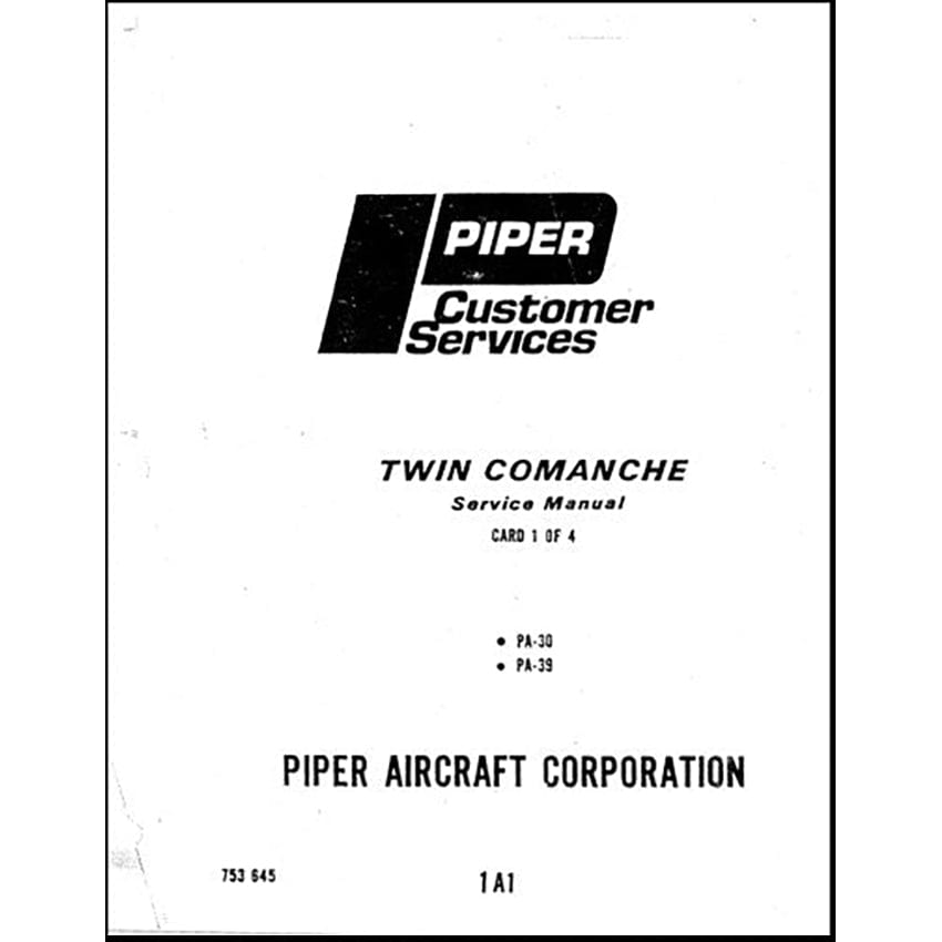 Essco Aircraft Aircraft Manual Piper PA30 & PA39 Twin Comanche Maintenance Manual (753-645)