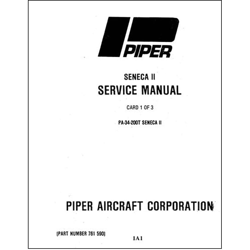 Essco Aircraft Aircraft Manual Piper PA34-200T Seneca II Maintenance Manual (761-590)