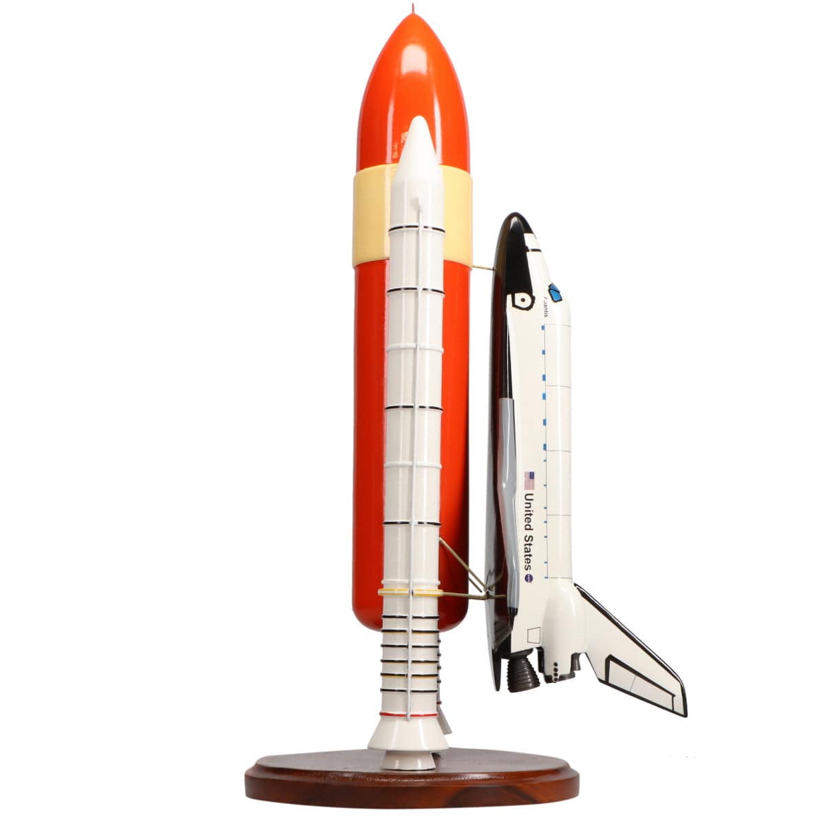 High Flying Models Aircraft Models Space Shuttle Atlantis with Booster Large Mahogany Model