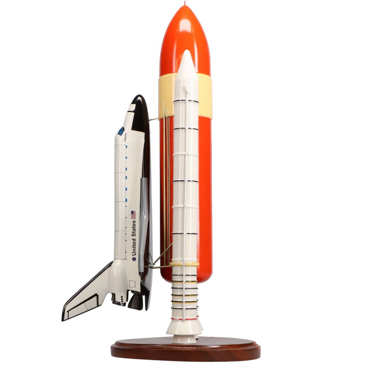 High Flying Models Aircraft Models Space Shuttle Atlantis with Booster Large Mahogany Model