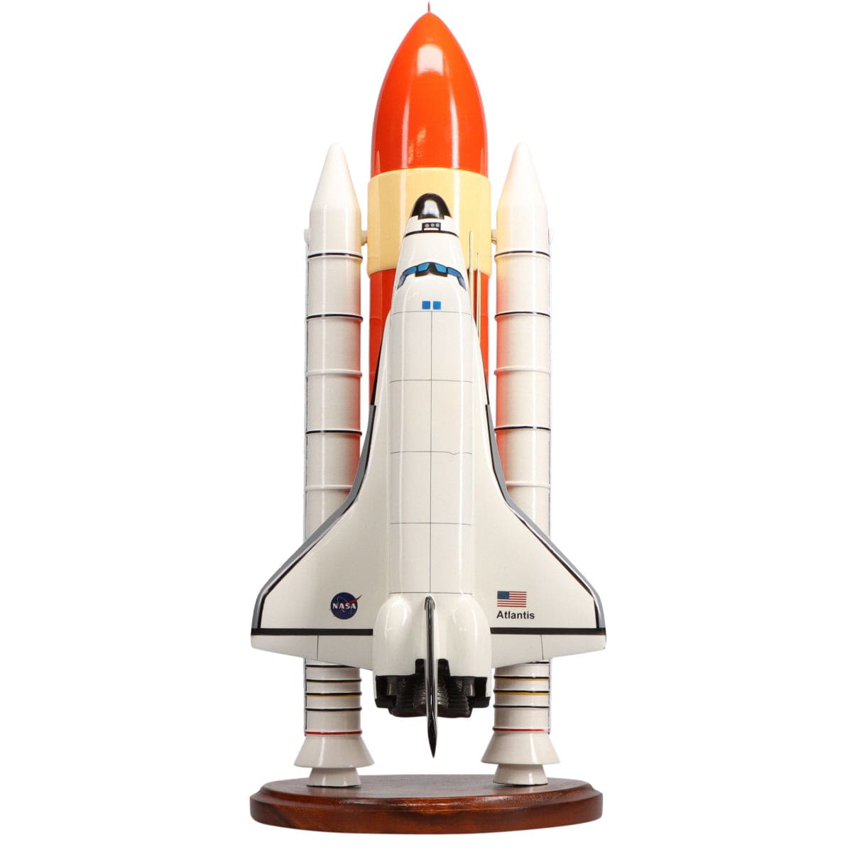 High Flying Models Aircraft Models Space Shuttle Atlantis with Booster Large Mahogany Model