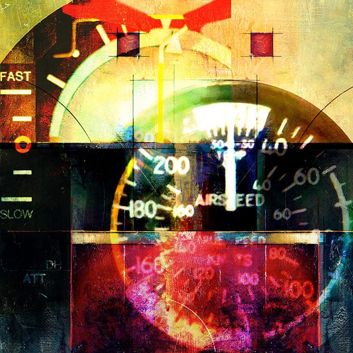 Frank Martin Artwork & Prints 24x24 / Paper Instruments 3 - Airspeed Indicator & Attitude Indicator Frank Martin Print