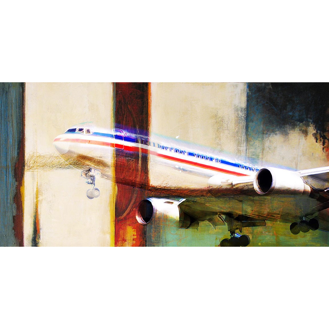 Frank Martin Artwork & Prints 24x48 / Paper Flare - Boeing 767 Frank Martin Print