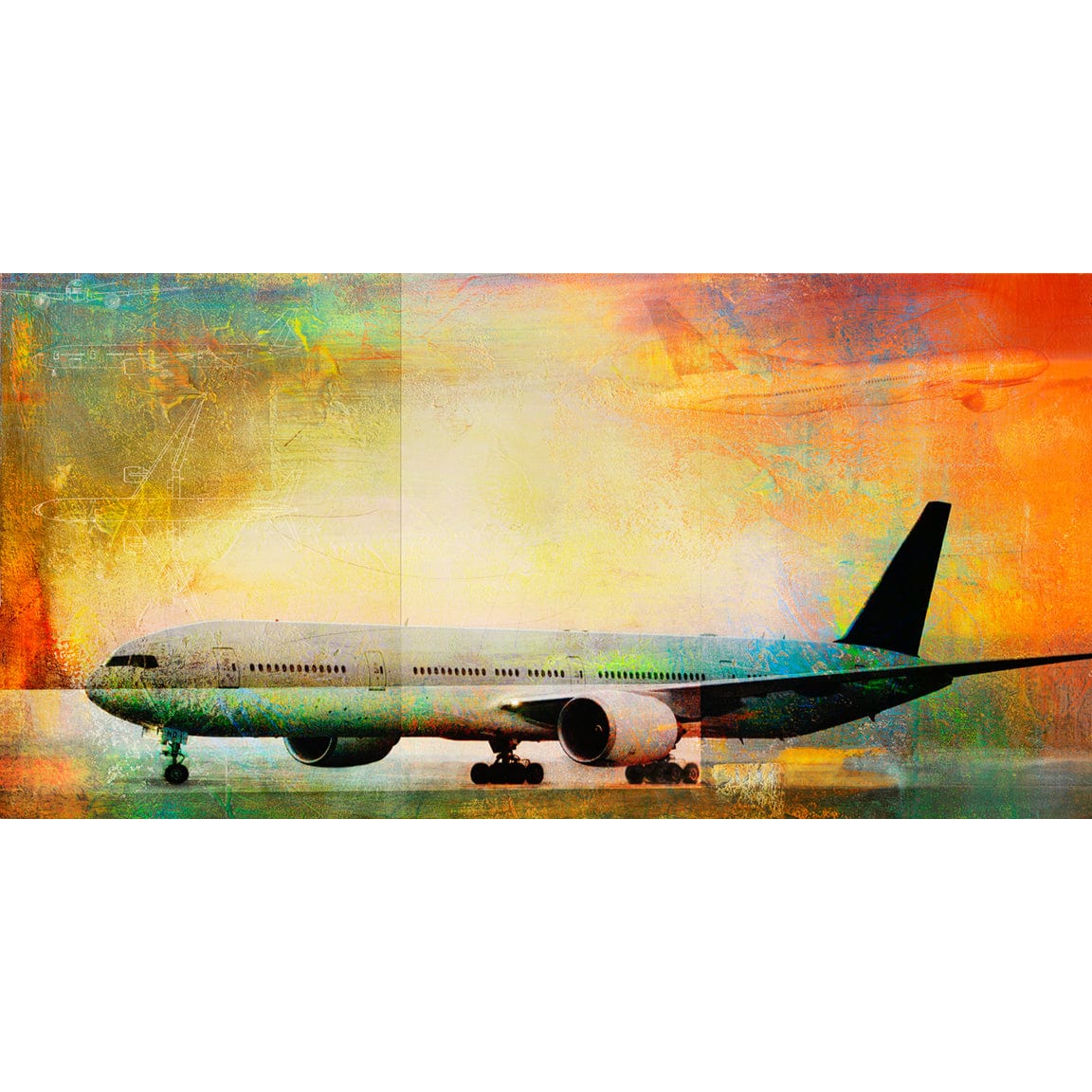 Frank Martin Artwork & Prints 48x24 / Paper The Boeing 777 No. 1 Frank Martin Print