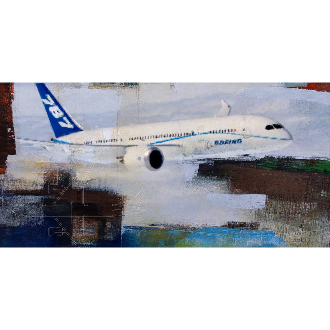 Frank Martin Artwork & Prints 48x24 / Paper The Boeing 787 Dreamliner Frank Martin Print