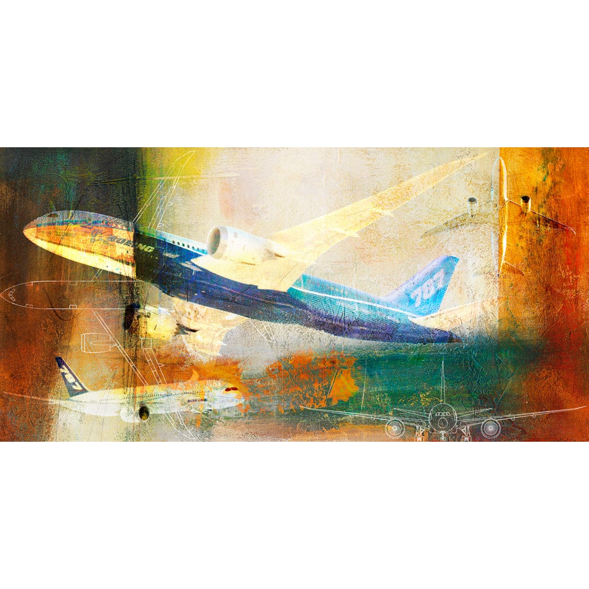 Frank Martin Artwork & Prints 48x24 / Paper The Boeing 787 Dreamliner No. 2 Frank Martin Print