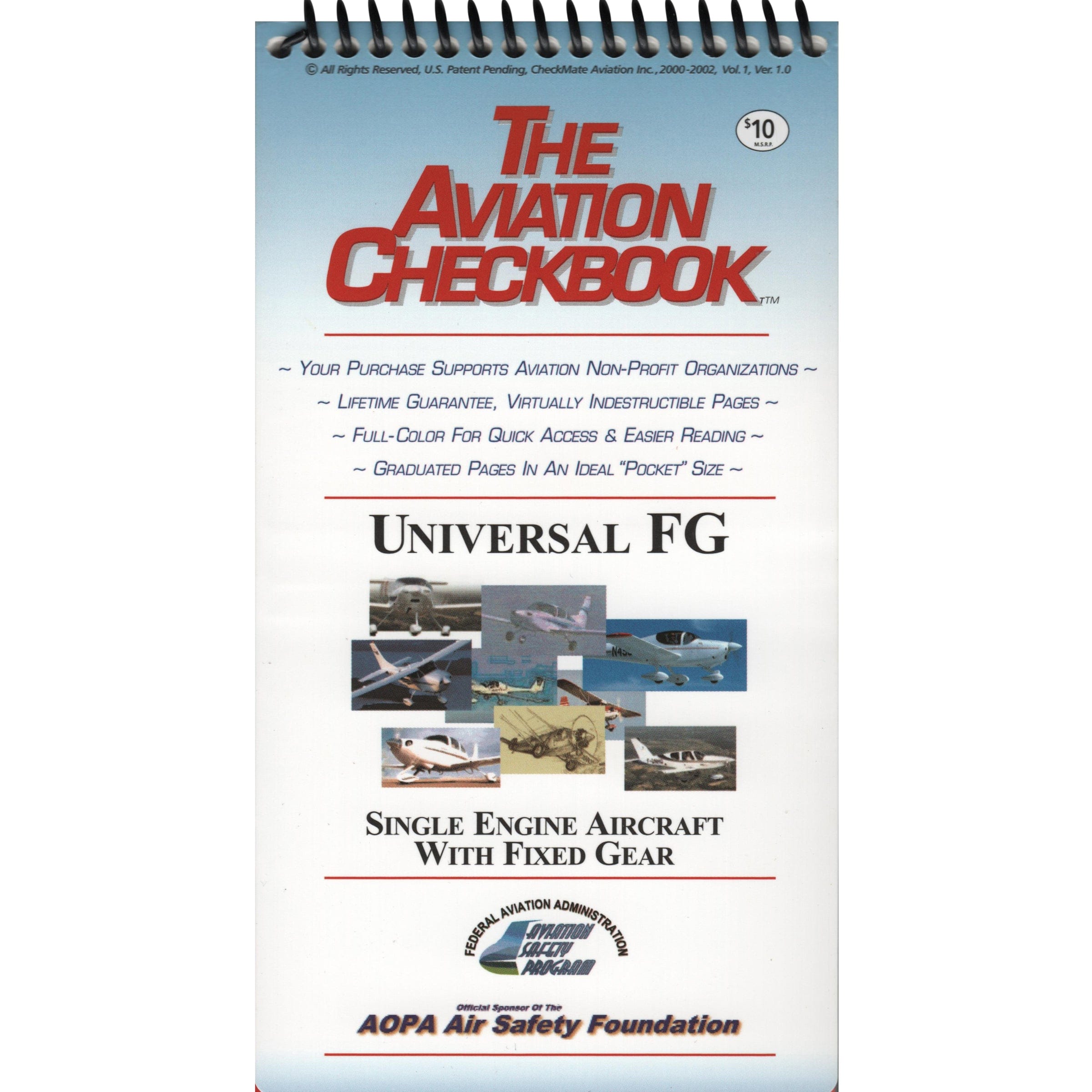 Checkmate Aviation Aviation Checklists Non-Specific Aircraft Model Universal Fixed Gear CheckBook