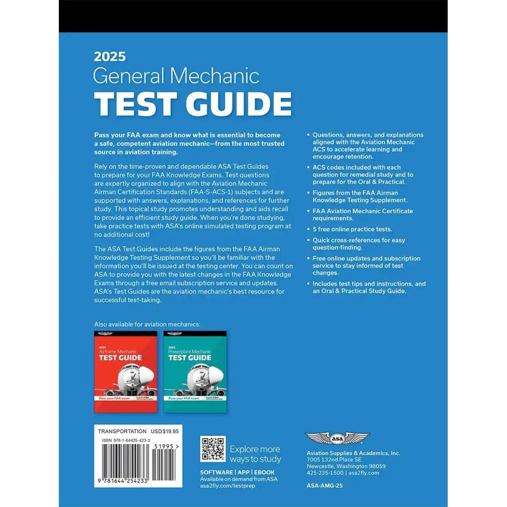 ASA Aviation Maintenance Technician ASA 2025 AMT General Test Guide Book