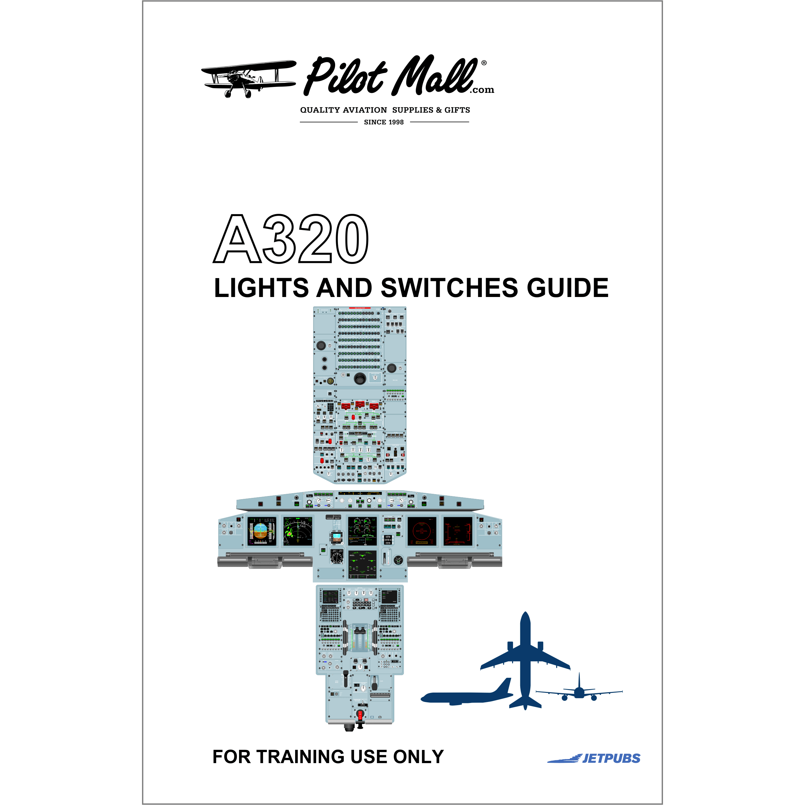 JETPUBS Cockpit Poster Airbus A320 Lights and Switches Guides