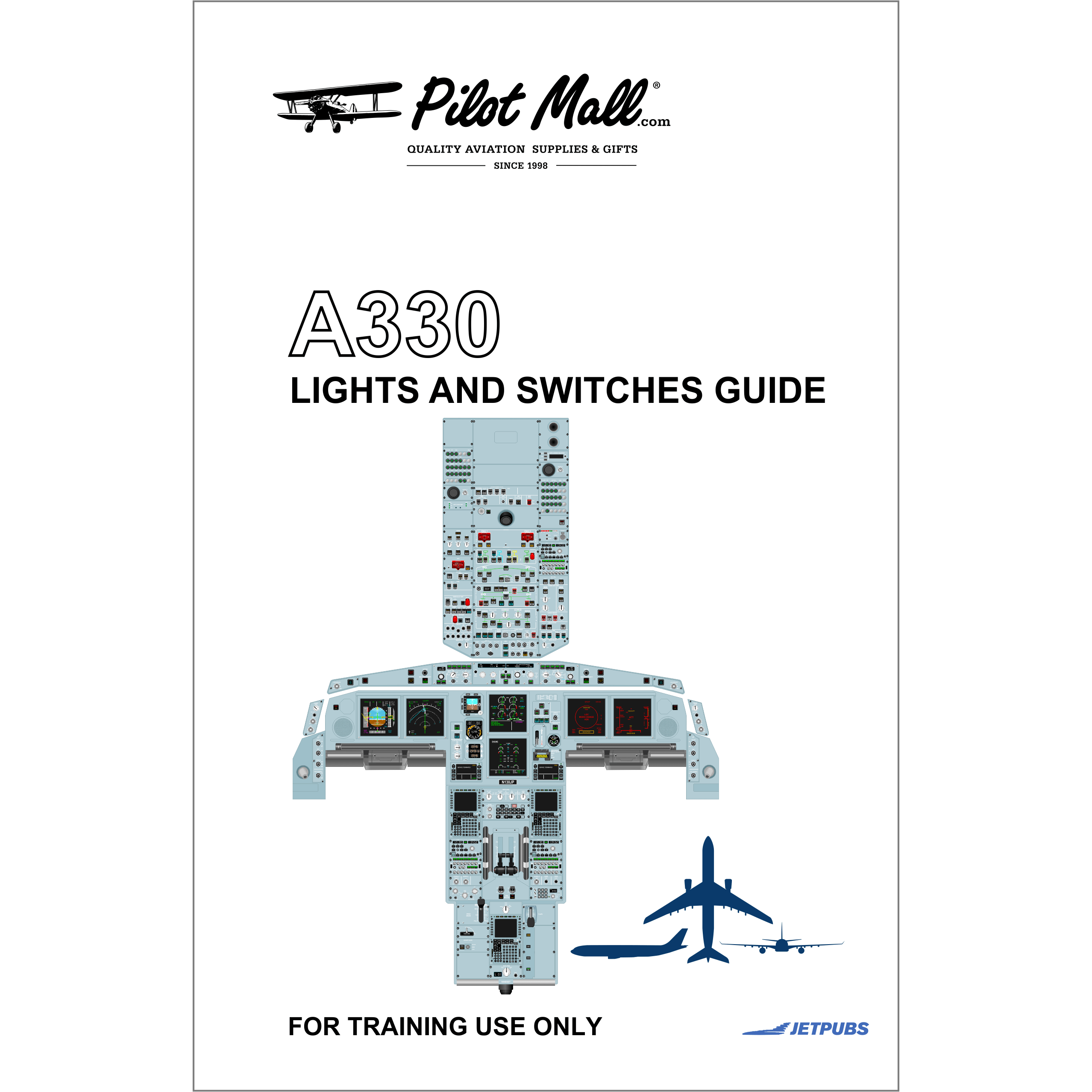 JETPUBS Cockpit Poster Airbus A330 Lights and Switches Guides