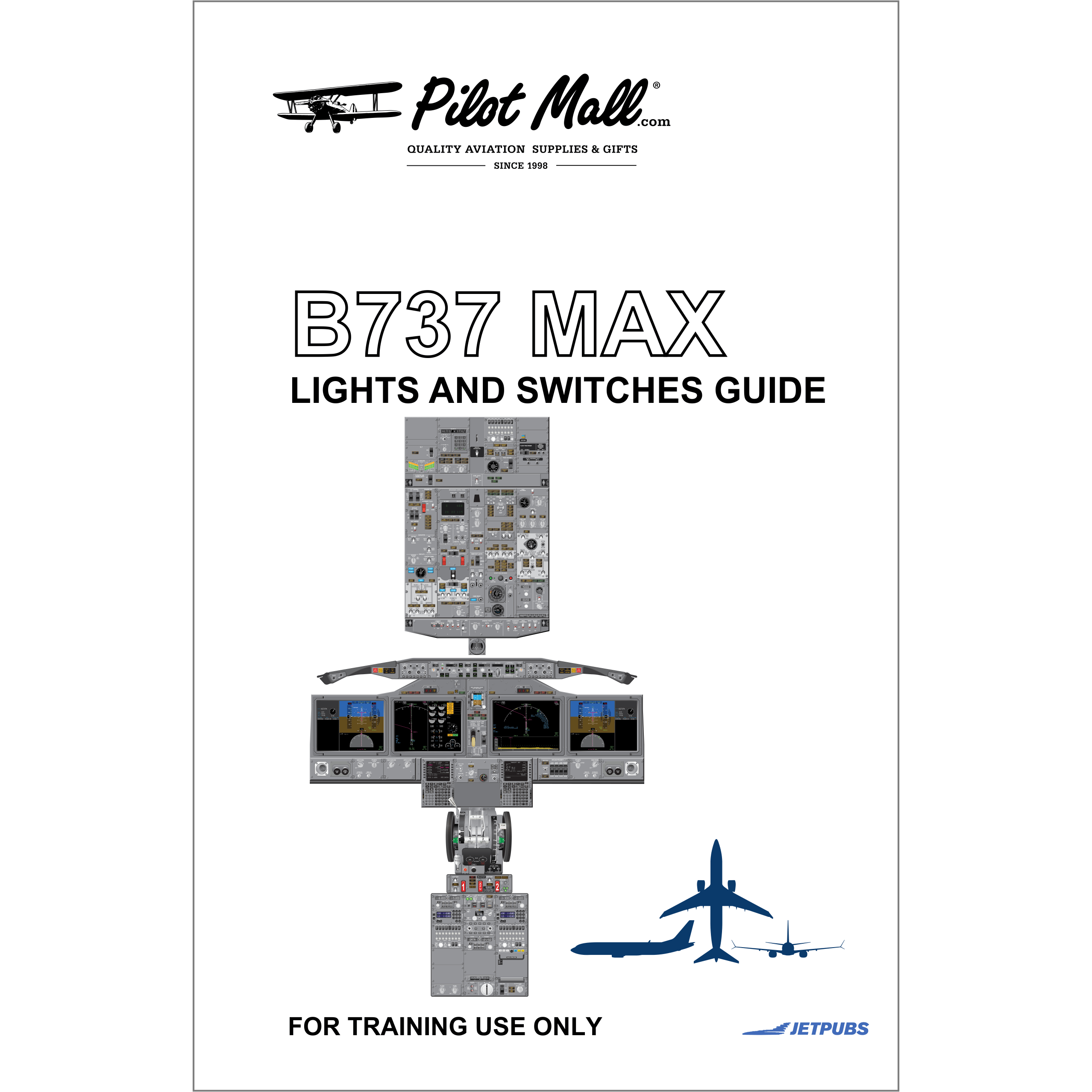 JETPUBS Cockpit Poster Boeing 737 MAX Lights and Switches Guides