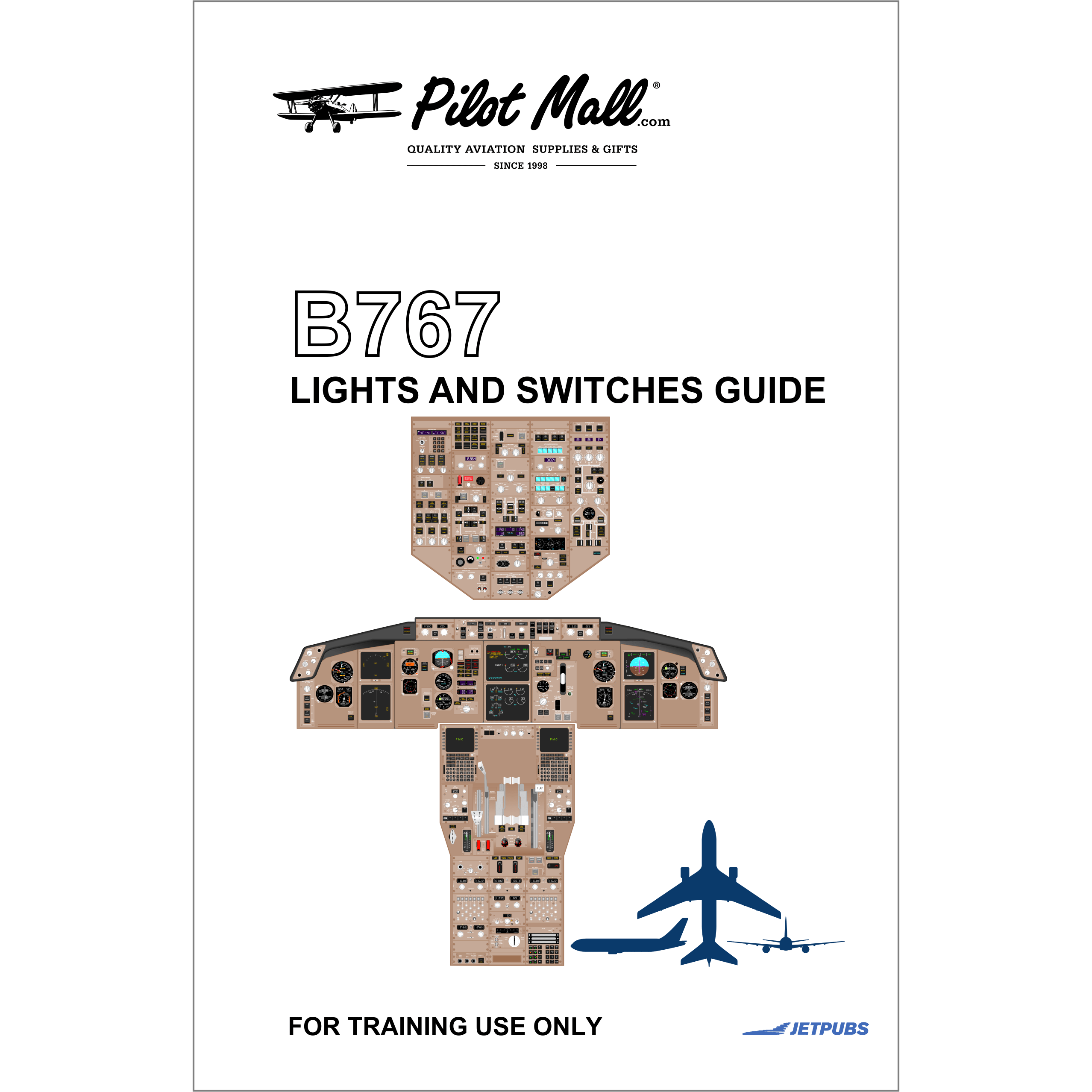 JETPUBS Cockpit Poster Boeing 767 Lights and Switches Guides