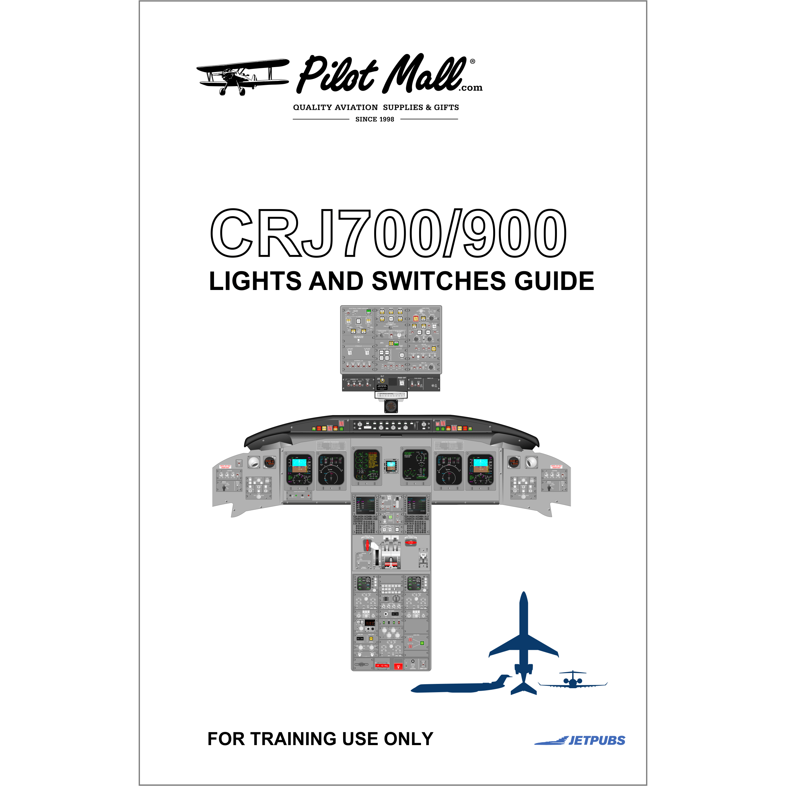 JETPUBS Cockpit Poster Bombardier CRJ 700/900 Lights and Switches Guides